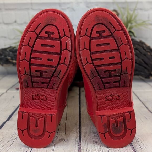 COACH Signature Logo Lace-Up Rain Boots - Picture 8 of 14